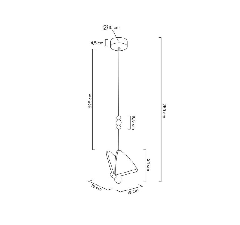 MOOSEE lampa wisząca BUTTERFLY M złota