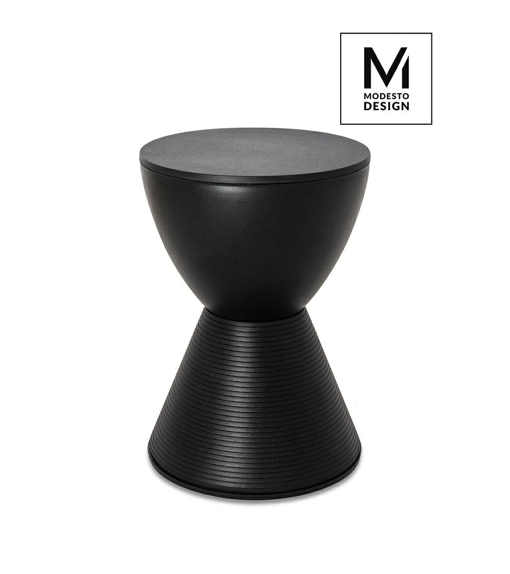 MODESTO stołek TAMBURO czarny - polipropylen