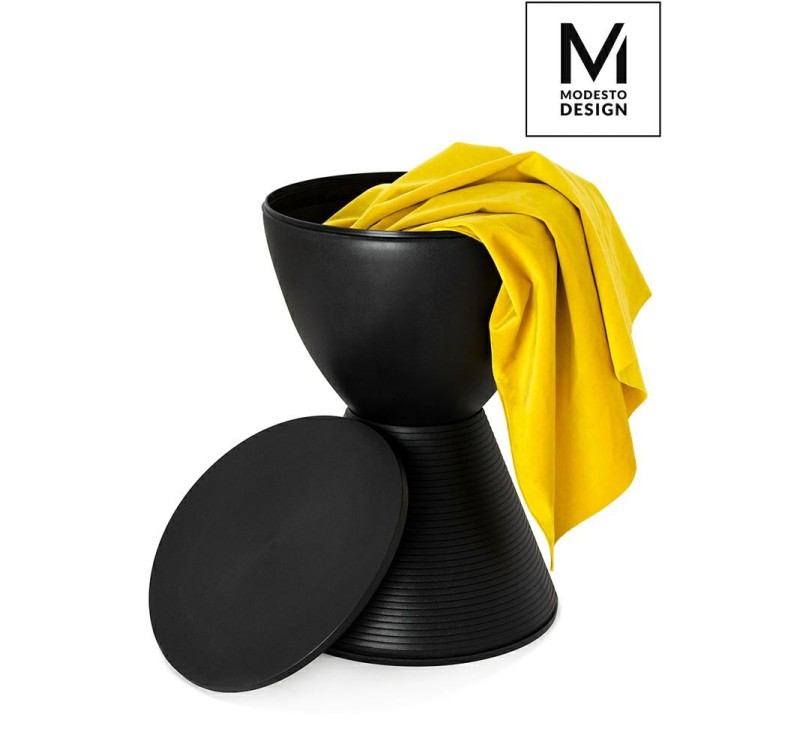 MODESTO stołek TAMBURO czarny - polipropylen