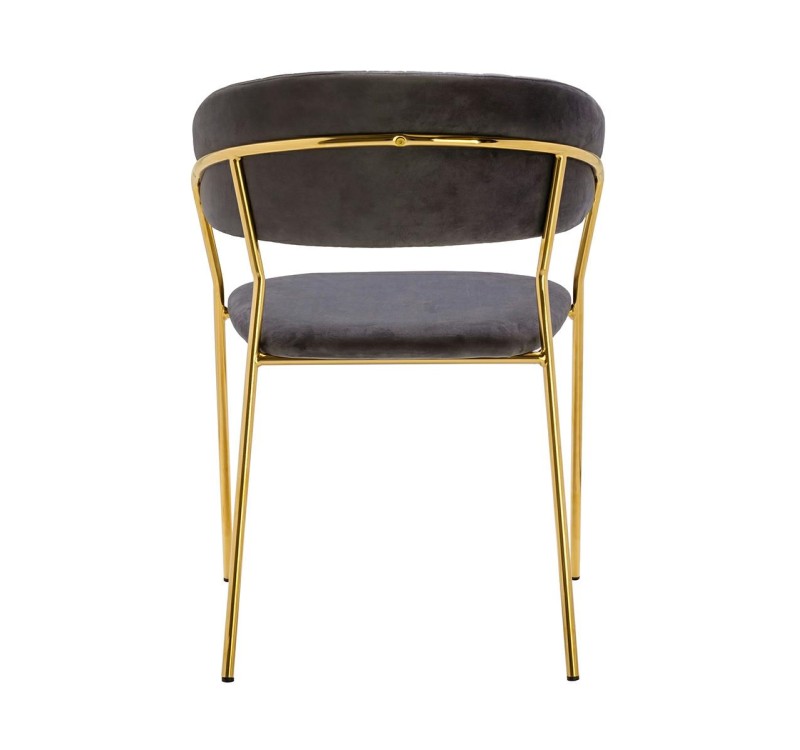 Krzesło MARGO ciemny szary - welur, podstawa złota