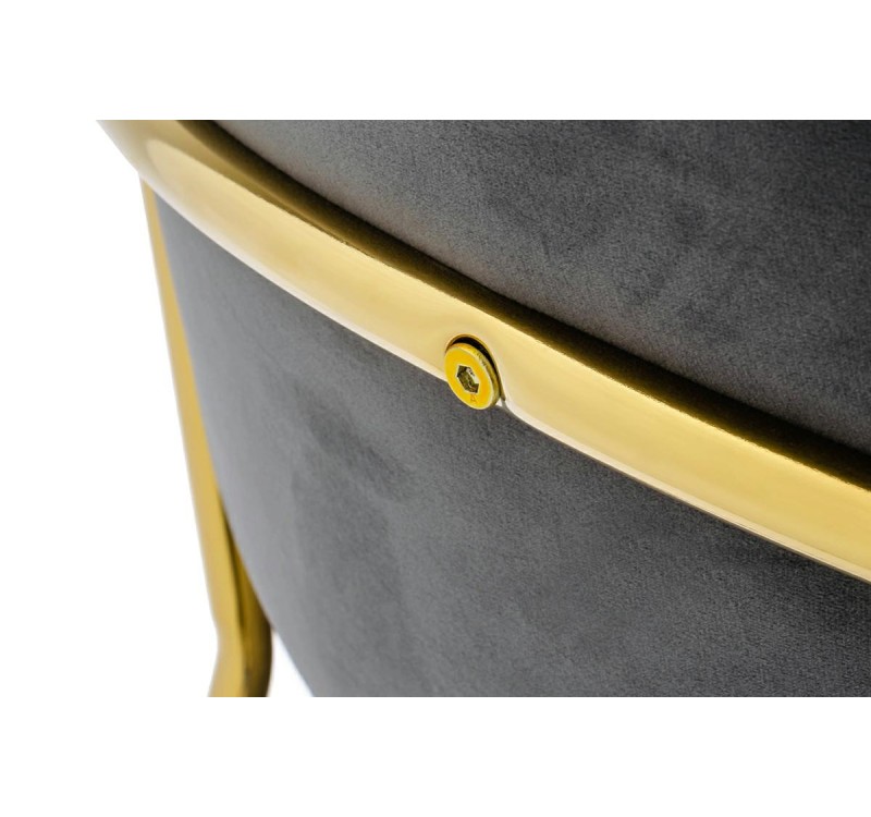 Krzesło MARGO ciemny szary - welur, podstawa złota