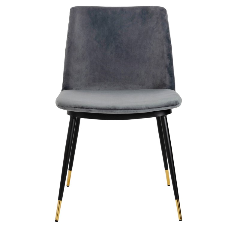 Krzesło DIEGO ciemny szary - welur, podstawa czarno złota