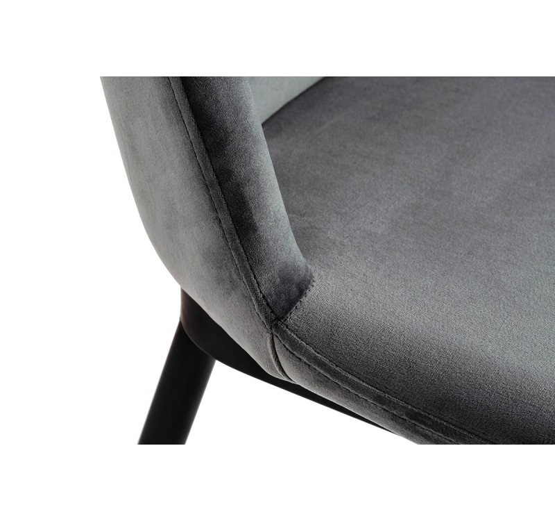 Krzesło DIEGO ciemny szary - welur, podstawa czarno złota
