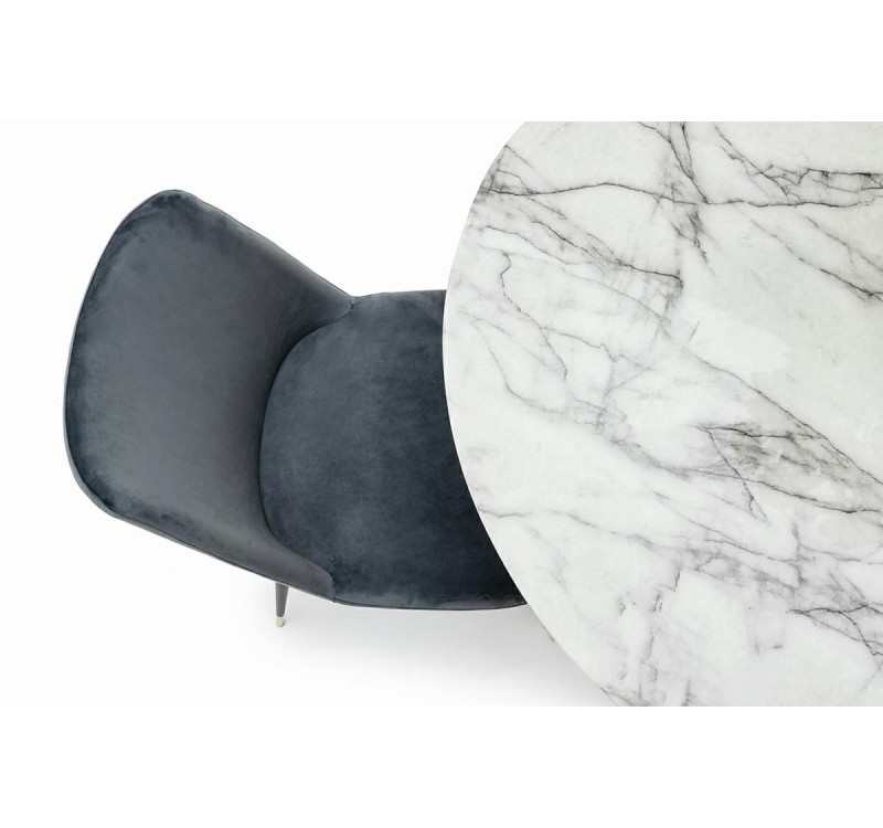 Krzesło DIEGO ciemny szary - welur, podstawa czarno złota