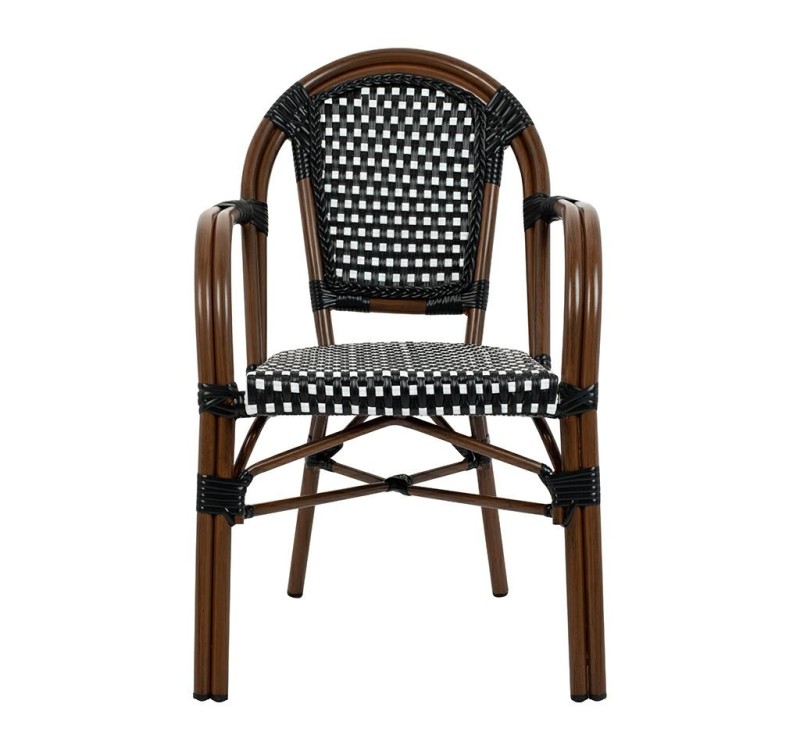 Krzesło ogrodowe CAFE PARIS ARM brązowe   rattan