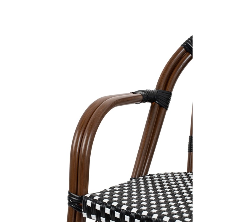 Krzesło ogrodowe CAFE PARIS ARM brązowe   rattan