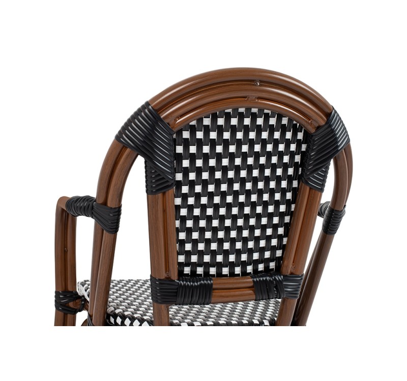 Krzesło ogrodowe CAFE PARIS ARM brązowe   rattan