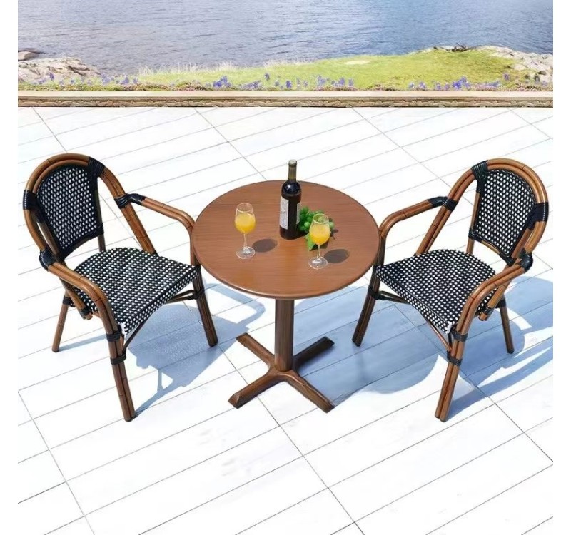 Krzesło ogrodowe CAFE PARIS ARM brązowe   rattan