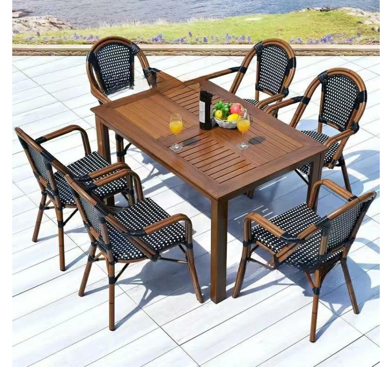 Krzesło ogrodowe CAFE PARIS ARM brązowe   rattan