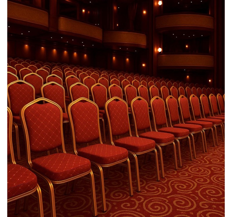 Krzesło bankietowe / konferencyjne HEROS  czerwone / złote