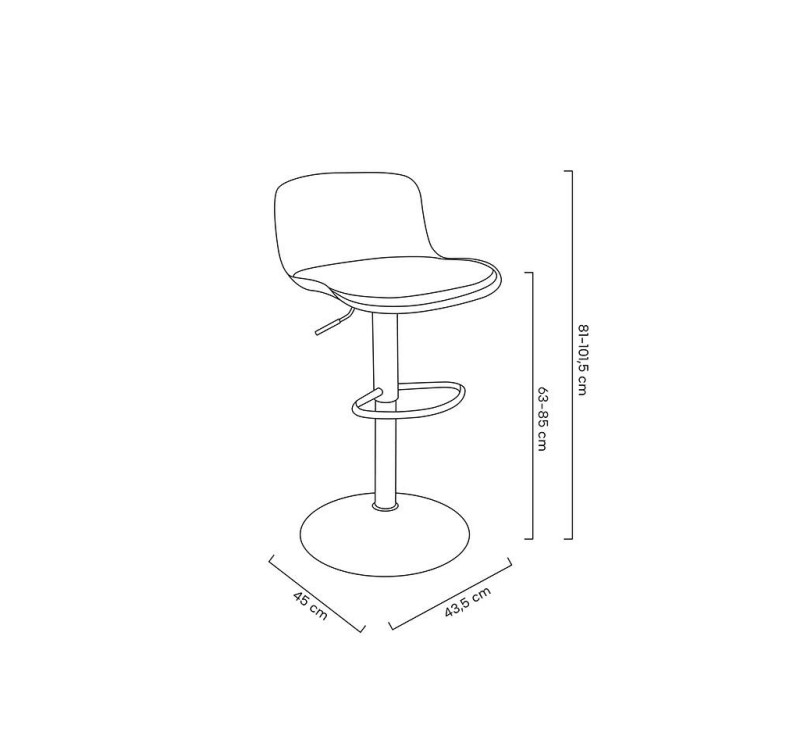 Krzesło barowe STOR TAP regulowane czarne