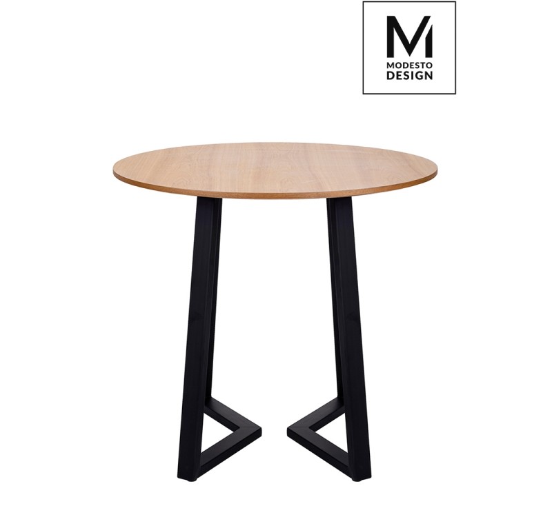MODESTO stół TAVOLO FI 80 dąb - blat MDF, podstawa metalowa