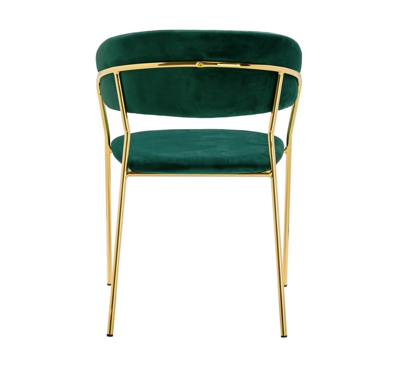 Krzesło MARGO ciemny zielony - welur, podstawa złota