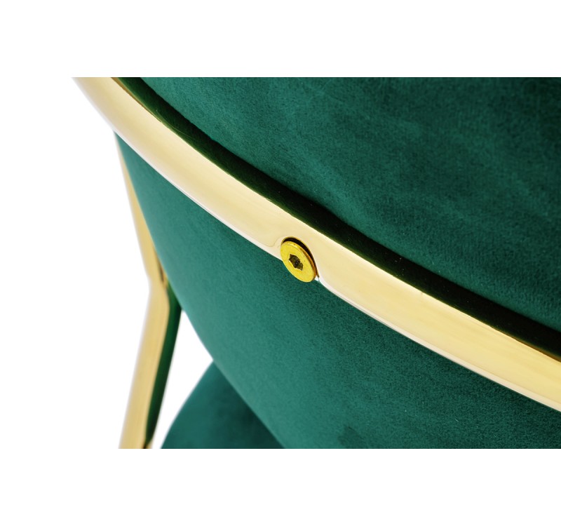 Krzesło MARGO ciemny zielony - welur, podstawa złota