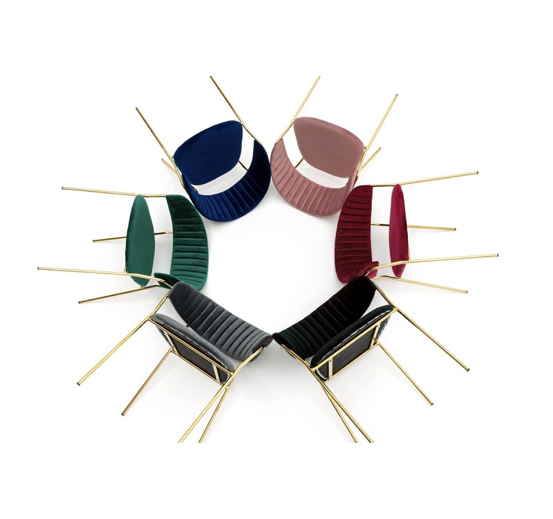 Krzesło MARGO ciemny zielony - welur, podstawa złota