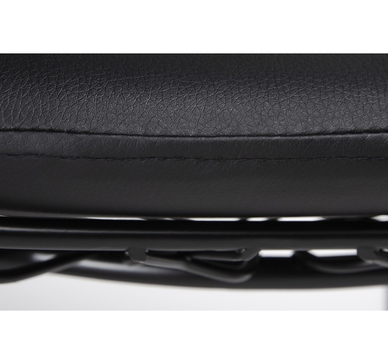 Krzesło DEMON czarne - metal, ekoskóra, podstawa drewniana