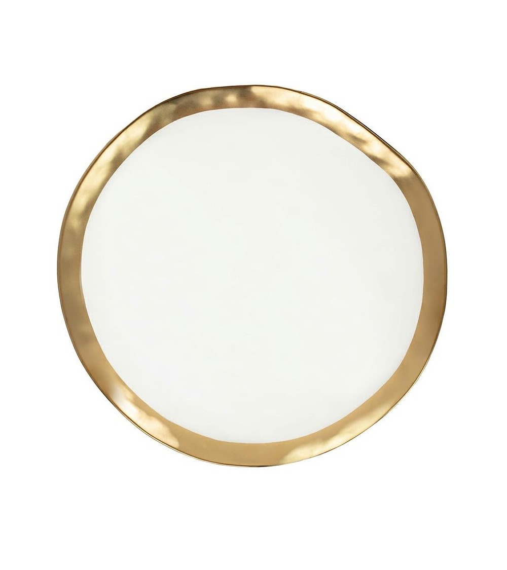 KARE talerz BELL 31 cm biało-złoty