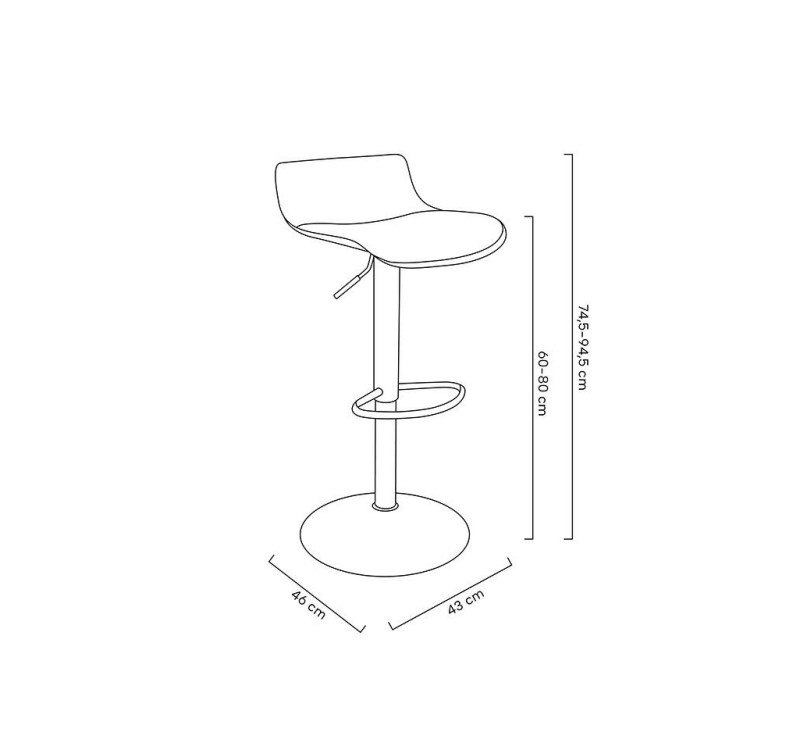 Krzesło barowe SNAP BAR TAP regulowane czarne