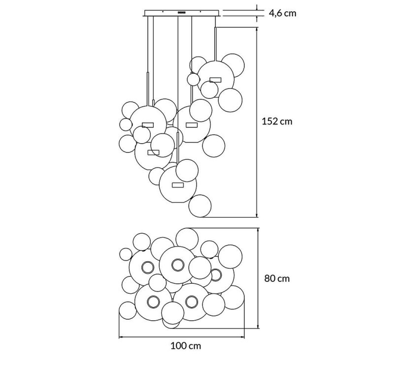 MOOSEE Lampa wisząca CAPRI DISC 5 złota   - 300 LED, aluminium, szkło