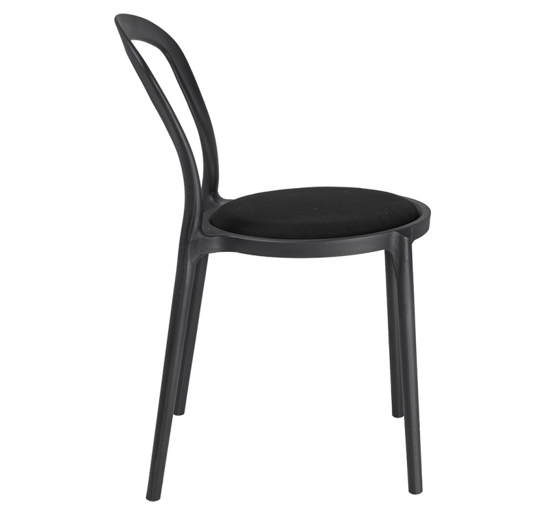 Krzesło SLIM czarne - polipropylen,  tkanina