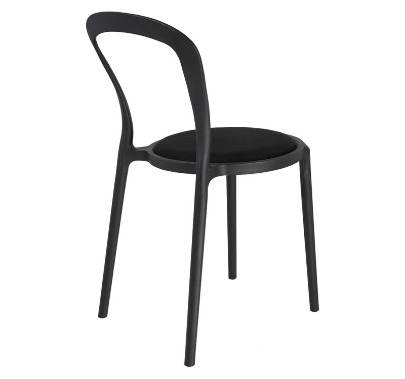 Krzesło SLIM czarne - polipropylen,  tkanina