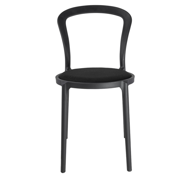 Krzesło SLIM czarne - polipropylen,  tkanina