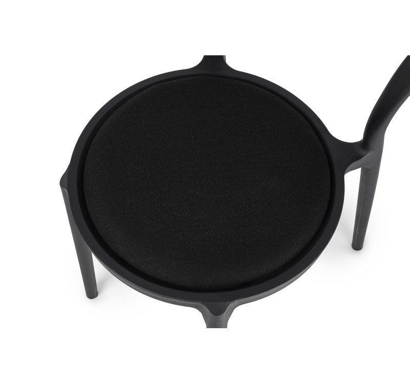 Krzesło SLIM czarne - polipropylen,  tkanina