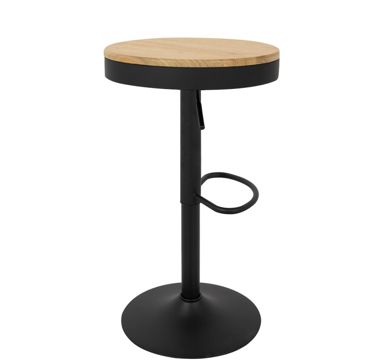 Krzesło barowe VOLT regulowane czarne / naturalne