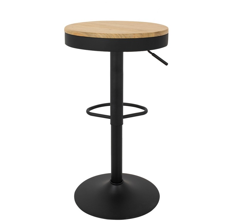 Krzesło barowe VOLT regulowane czarne / naturalne