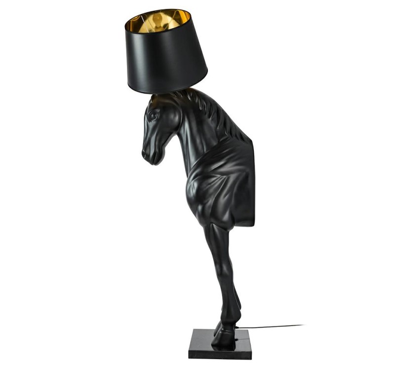 MOOSEE lampa podłogowa KOŃ HORSE STAND    M czarna - włókno szklane