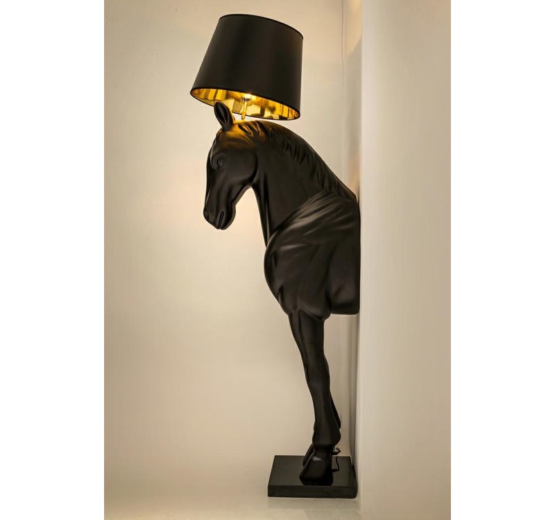 MOOSEE lampa podłogowa KOŃ HORSE STAND    M czarna - włókno szklane