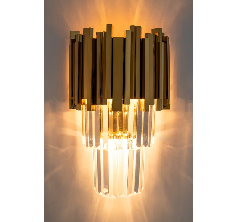 Lampa ścienna IMPERIAL WALL GOLD - stal, kryształ