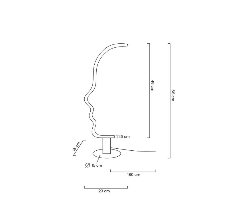 Lampa stołowa FACE TABLE czarna