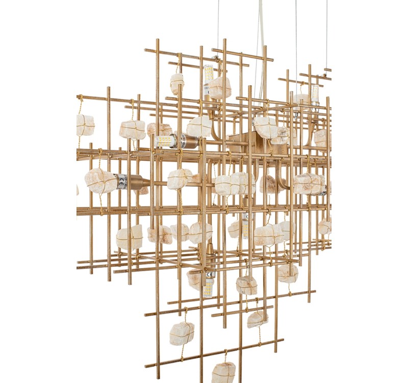 KARE lampa wisząca STONE MOBILE złota 100 x 61 cm