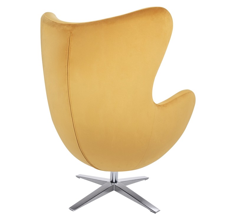 Fotel EGG SZEROKI VELVET musztardowy