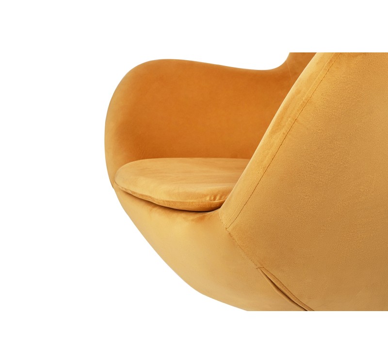 Fotel EGG SZEROKI VELVET musztardowy