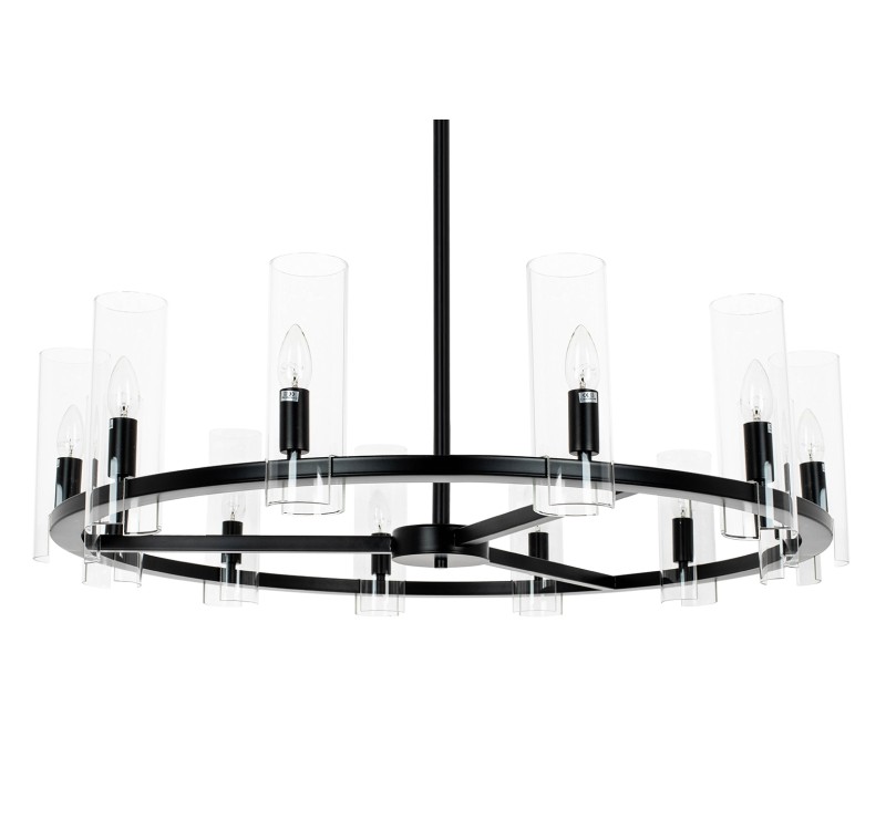 KARE lampa wisząca CANDEL CROWN czarna - szklane klosze