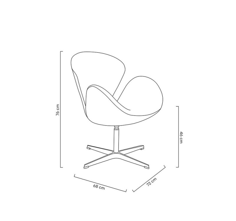 Fotel SWAN WOOL PREMIUM czerwony -  wełna, podstawa stal