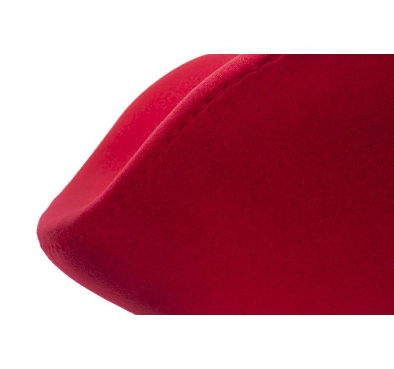 Fotel SWAN WOOL PREMIUM czerwony -  wełna, podstawa stal