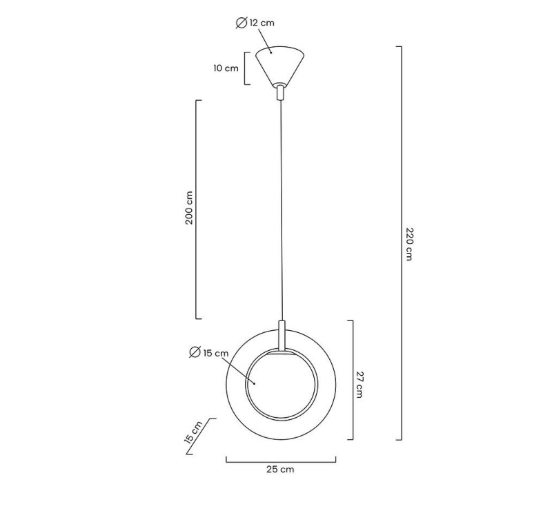 Lampa wisząca AURORA złota - szkło, metal