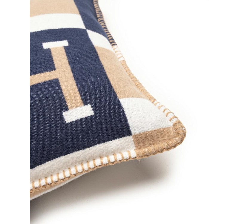 Poduszka dekoracyjna SHP PARIS HOME       granatowa / brązowa