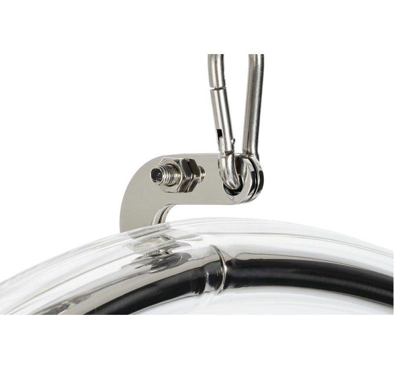 Fotel wiszący BUBBLE poduszka  szara - korpus akryl, poduszka wełna