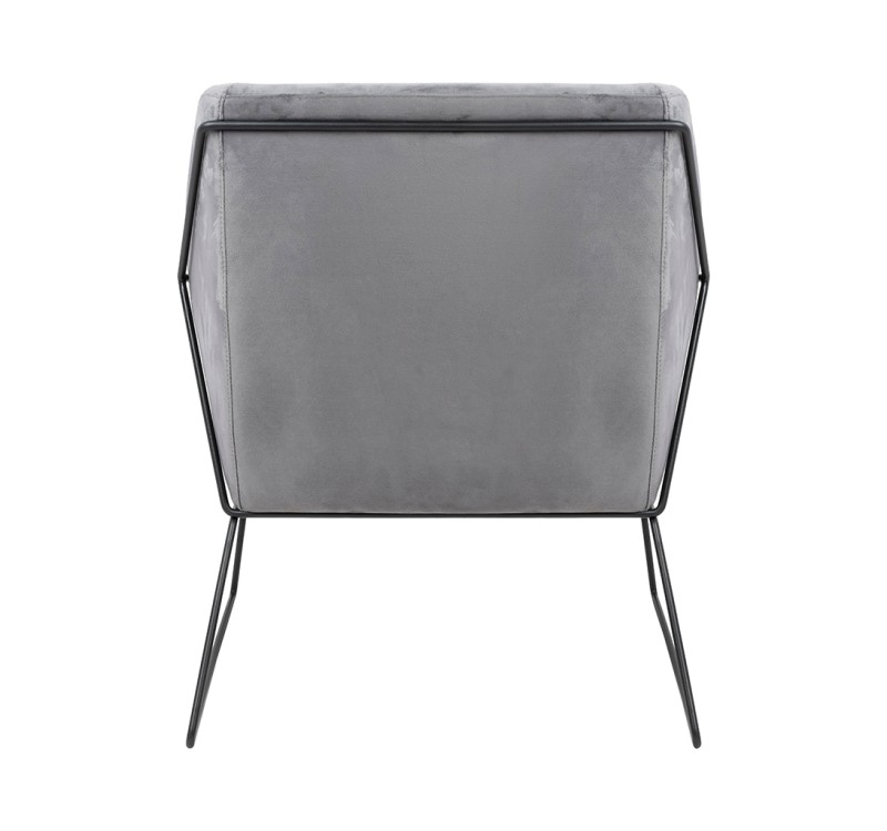 Fotel EMMA VELVET ciemny szary welur - podstawa czarna