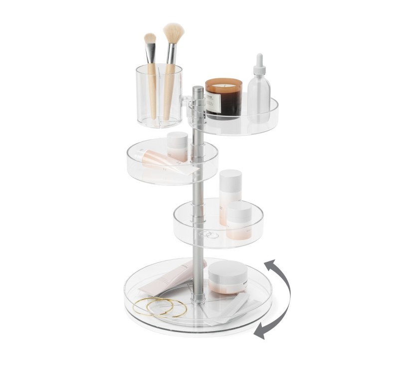 UMBRA organizer kosmetyczny PIROUETTE przezroczysty / niklowany