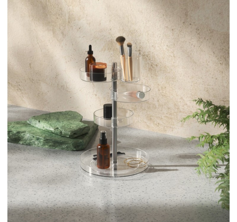 UMBRA organizer kosmetyczny PIROUETTE przezroczysty / niklowany