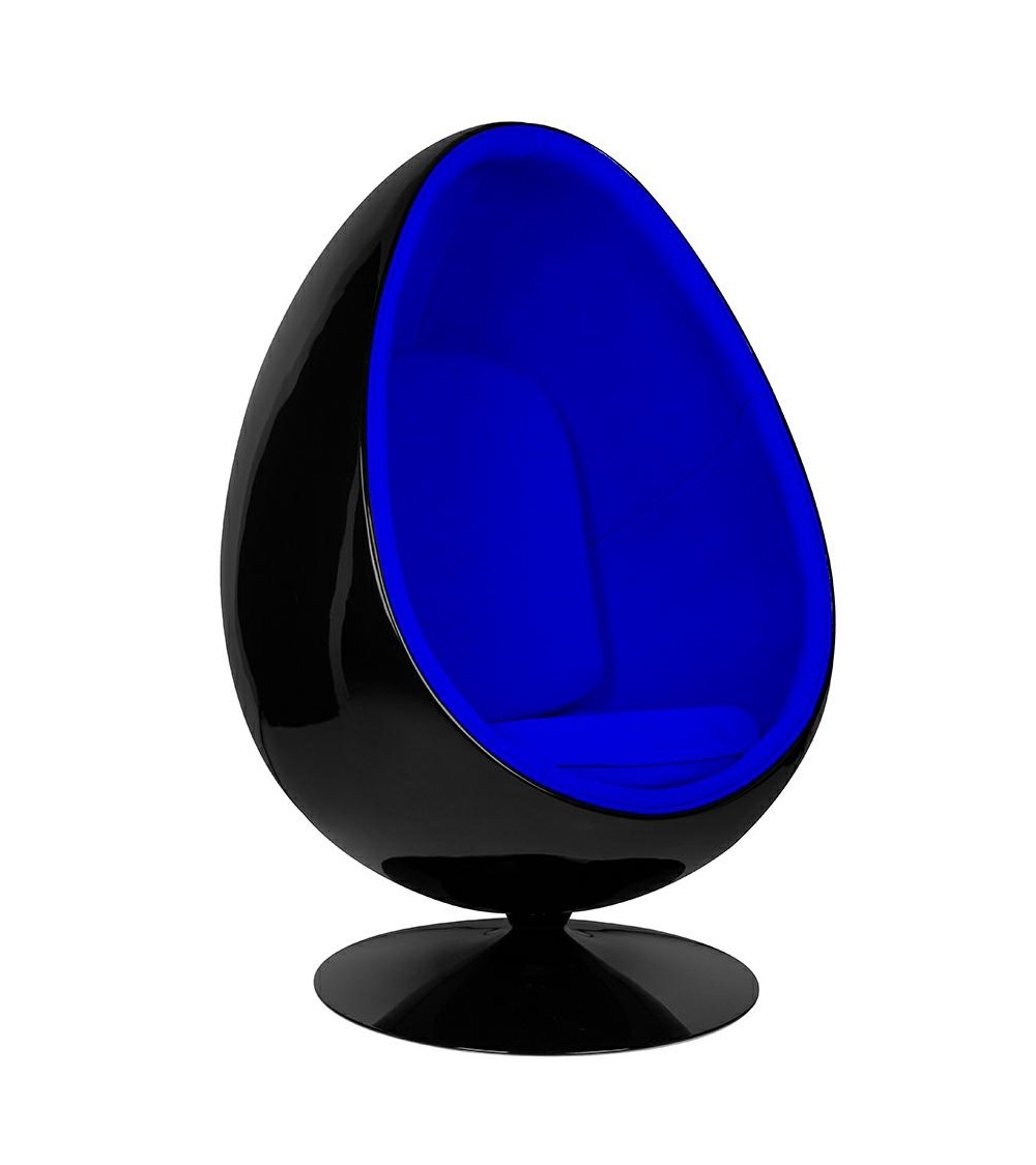 Fotel OVALIA BLACK niebieski