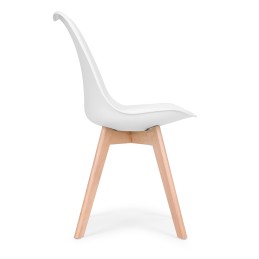 Zestaw 4 krzeseł krzesło do salonu jadalni z poduszką białe ModernHome
