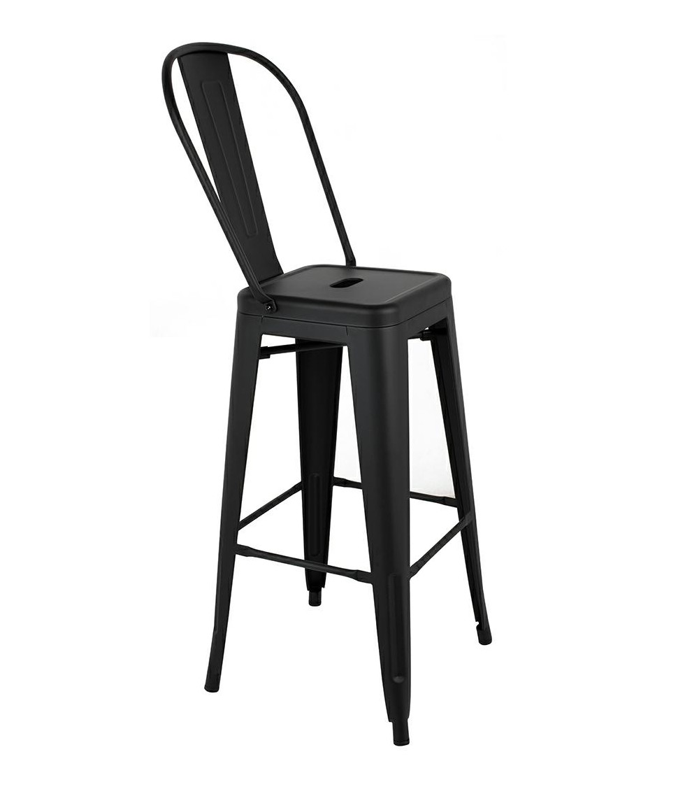 Krzesło barowe TOWER BIG BACK 66 (Paris) czarne