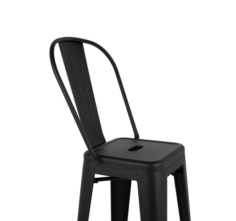 Krzesło barowe TOWER BIG BACK 66 (Paris) czarne