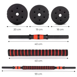 Hantle regulowane 2x10 kg sztanga zestaw 20 kg gryf MOVEPRO